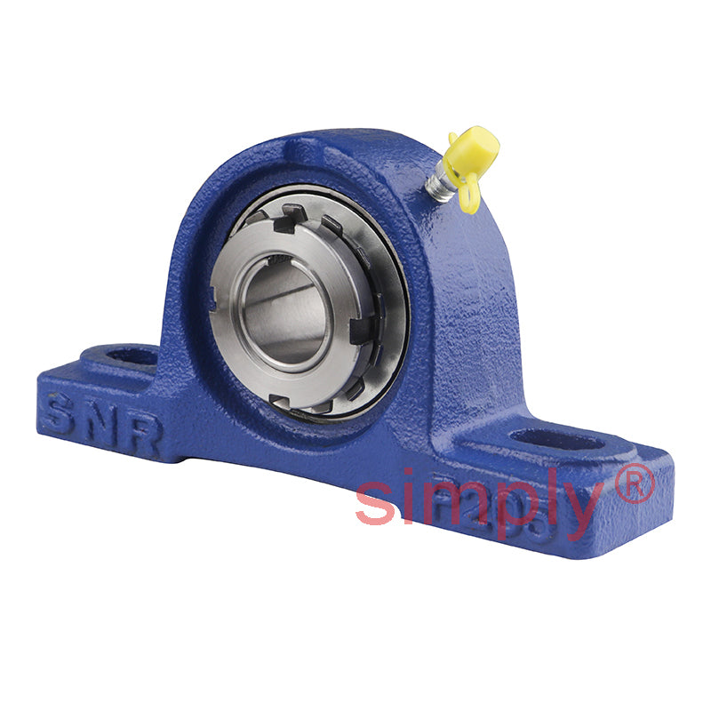 SNR UKP205H Metric Cast Iron Two Bolt Pillow / Plummer Block Housing Insert and Adaptor Sleeve Fits 20mm Shaft
