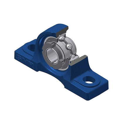 SNR UKP307H Metric Cast Iron Two Bolt Pillow / Plummer Block Housing Insert and Adaptor Sleeve Fits 30mm Shaft - Allow 2-3 Days