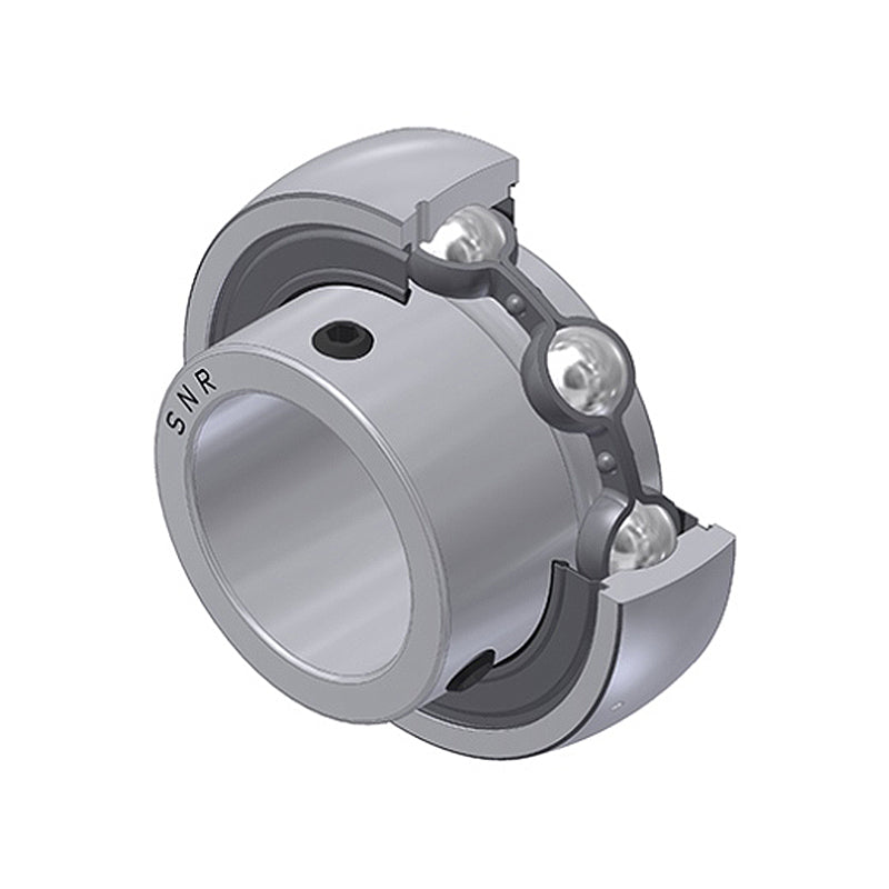 SNR US206G2 Metric Flatback Spherical Outer Bearing Insert 30mm Bore 62mm Outside Diameter with Grub Screws