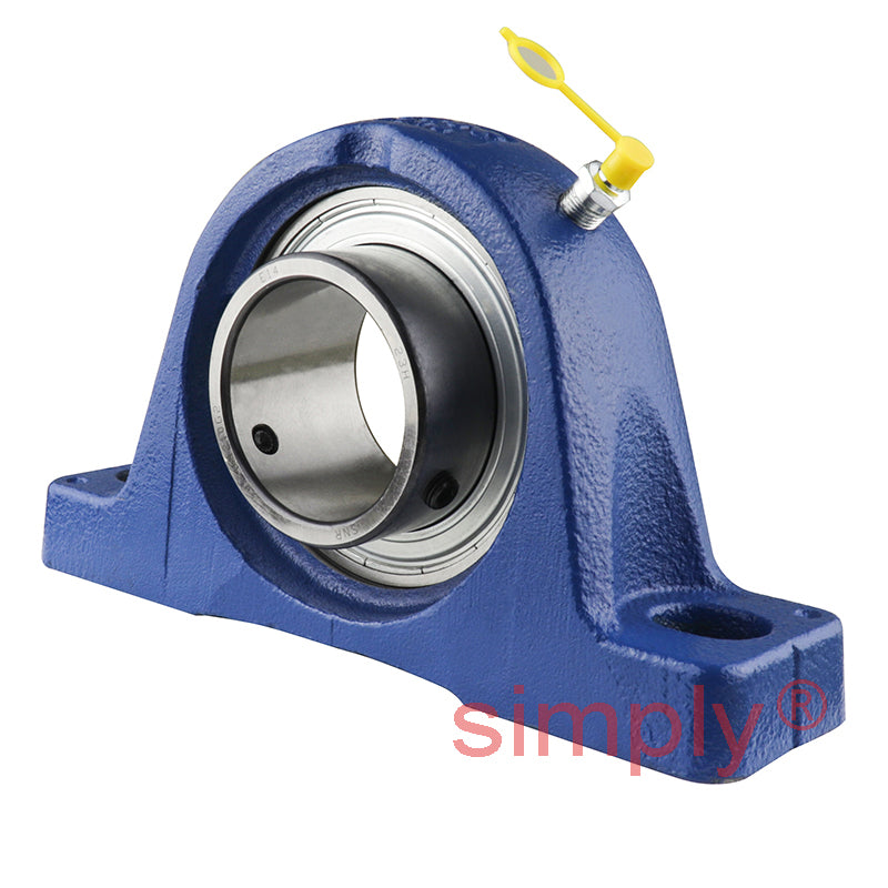 SNR USPE212 Metric Cast Iron Two Bolt Pillow / Plummer Block Housing with 60mm Bore Insert - Allow 2-3 Days