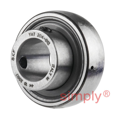 SKF YAT204-012 Grub Screw Type Bearing Insert 3/4 inch Bore 47mm Outside Diameter