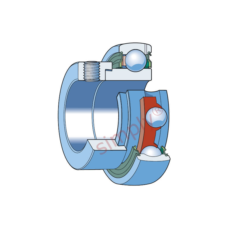SKF YET204/VL065 Eccentric Locking Collar Bearing Insert with 20mm Bore 47mm Outside Diameter - Allow 2-3 Days
