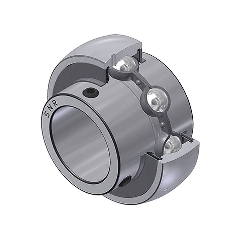 SNR ZUC206FG Metric Full Width Spherical Outer Food Safe Bearing Insert 30mm Bore 62mm Outside Diameter with Grub Screws - Allow 2-3 Days